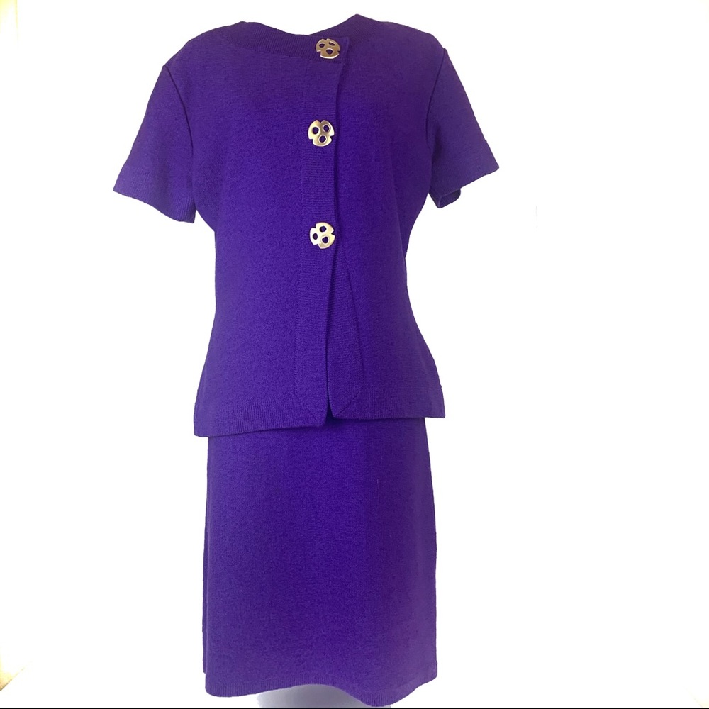 Steve Fabrikant wool 2 piece purple skirt set